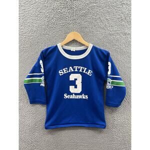 Vintage Hutch Seattle Seahawks Blue Long-Sleeve Jersey Youth Size Medium